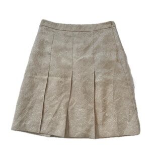 Old Navy Sz 4 Womens Skirt A-Line Lined Gold Embossed Party Dressy